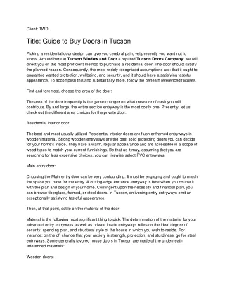 client twd title guide to buy doors in tucson