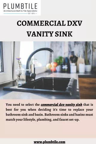 Commercial dxv Vanity Sink