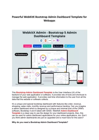 powerful webkitx bootstrap admin dashboard