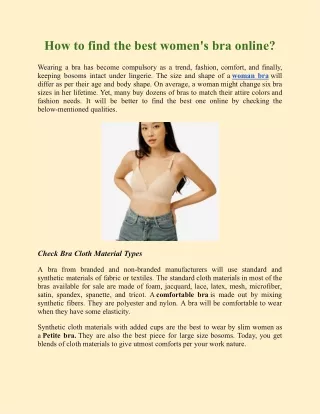 Best Women's Bra Online for Your Comfort