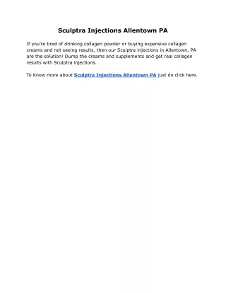 sculptra injections allentown pa