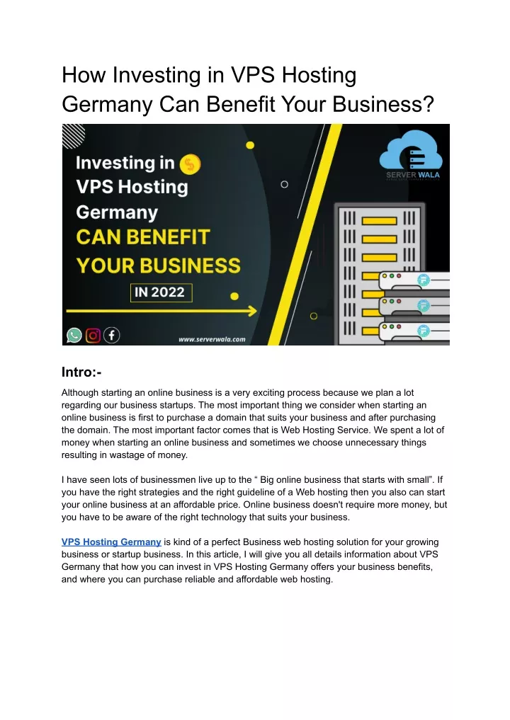 how investing in vps hosting germany can benefit