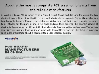 Acquire the most appropriate PCB assembling parts from the reliable manufacturer
