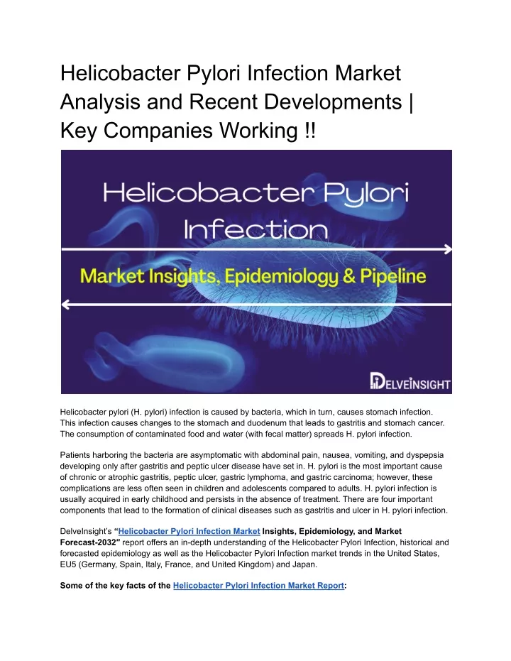 helicobacter pylori infection market analysis