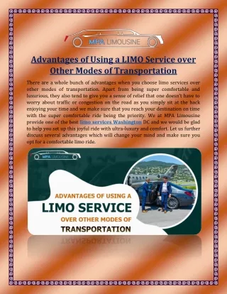 Advantages of Using a LIMO Service over Other Modes of Transportation
