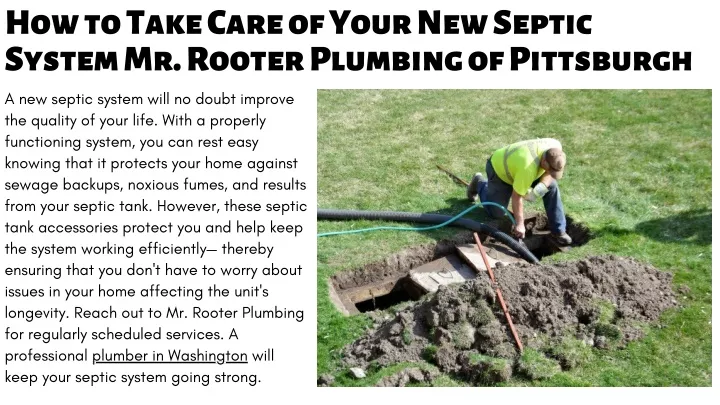 how to take care of your new septic system