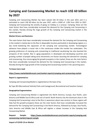 camping and caravanning market to reach