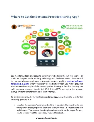 Where to Get the Best and Free Monitoring App