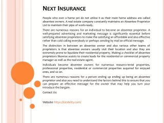 next insurance