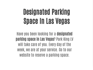 designated parking space in las vegas