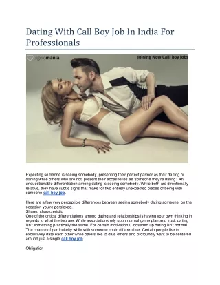 dating with call boy job in india