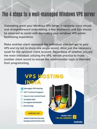 The 4 steps to a well-managed Windows VPS server