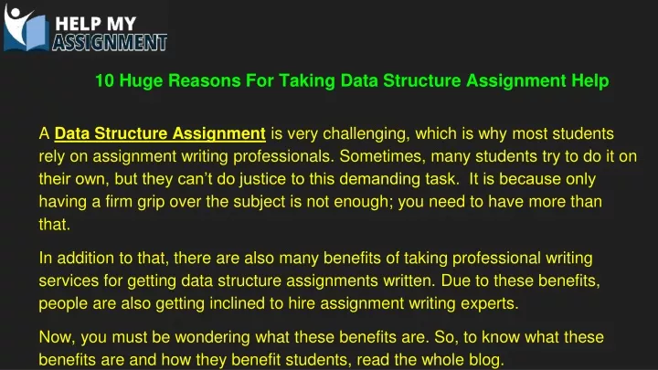 10 huge reasons for taking data structure assignment help