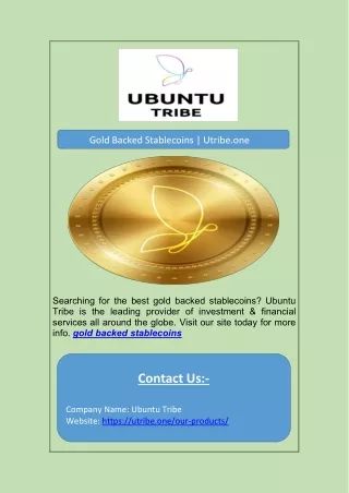 Gold Backed Stablecoins | Utribe.one