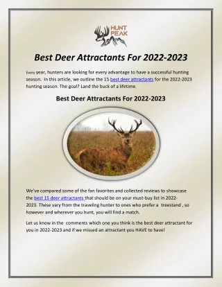 best deer attractants for 2022 2023