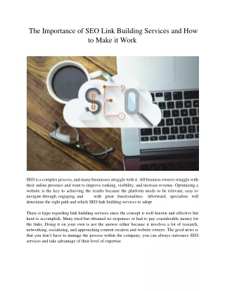 the importance of seo link building services