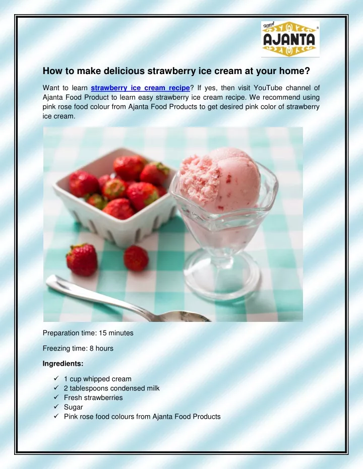 how to make delicious strawberry ice cream