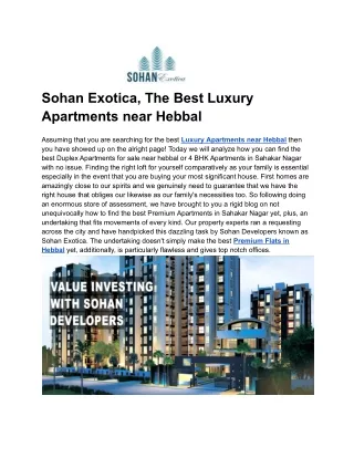 sohan exotica the best luxury apartments near