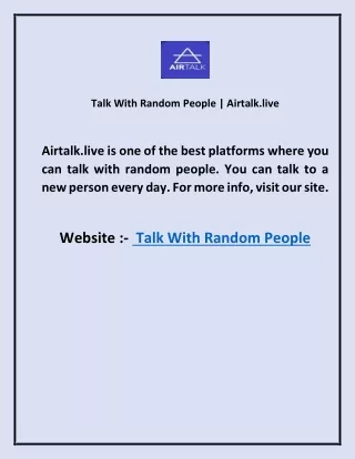 talk with random people airtalk live