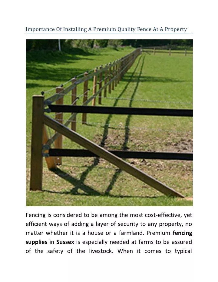 importance of installing a premium quality fence