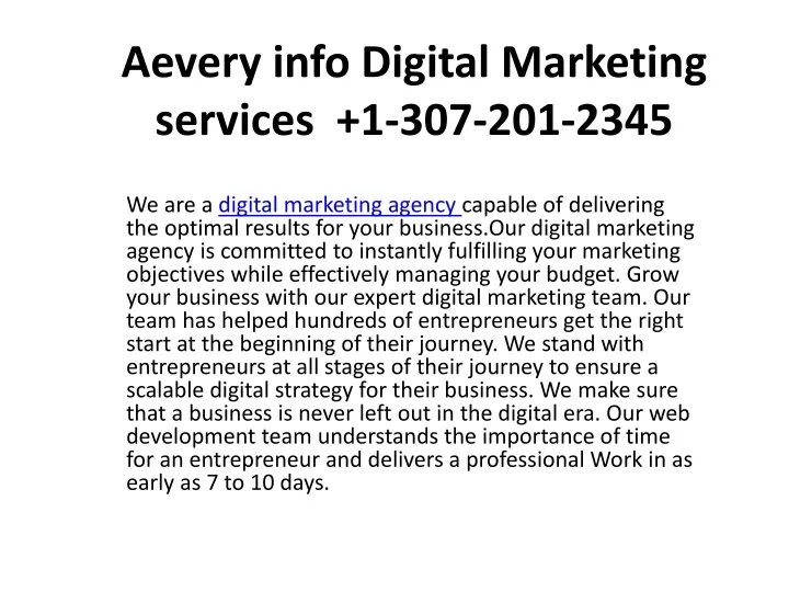 aevery info digital marketing services