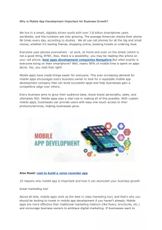 why is mobile app development important