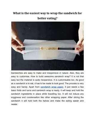 what is the easiest way to wrap the sandwich for