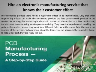 hire an electronic manufacturing service that