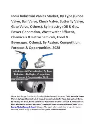 india industrial valves market by type globe