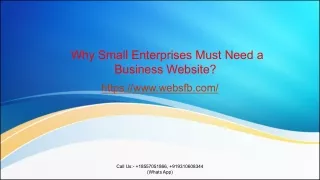  Why Small Enterprises Must Need a Business Website?