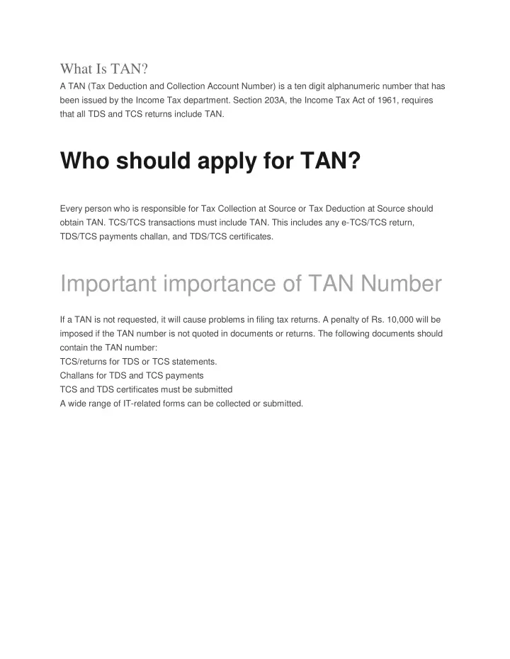 what is tan a tan tax deduction and collection