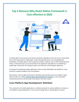 Top 5 Reasons Why React Native Framework Is Cost-effective in 2022