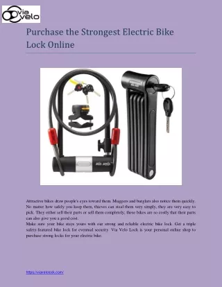 Purchase the Strongest Electric Bike Lock Online1