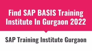 Find SAP BASIS Training Institute In Gurgaon 2022