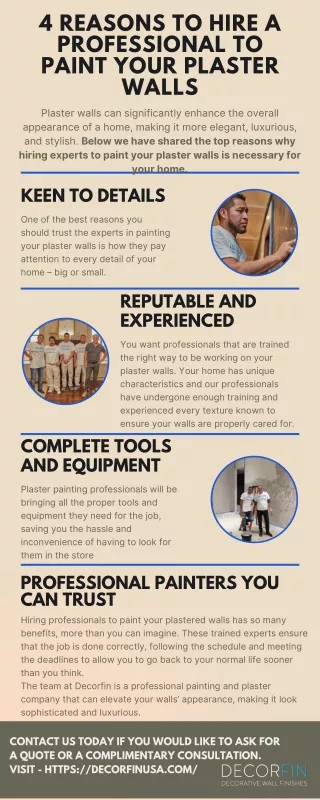 4 REASONS TO HIRE A PROFESSIONAL TO PAINT YOUR PLASTER WALLS