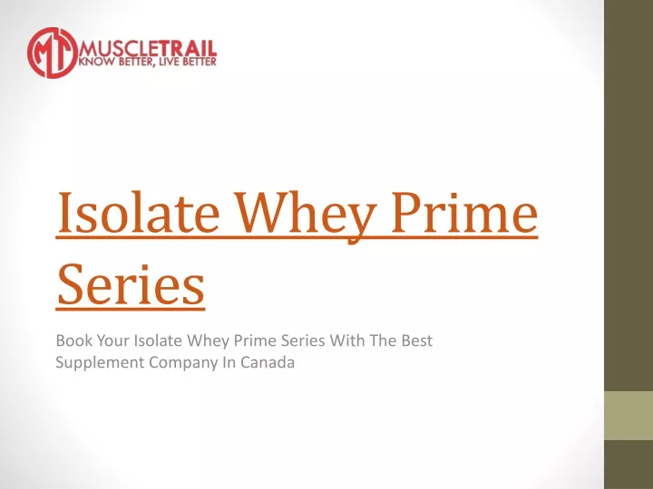 isolate whey prime series