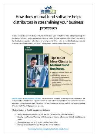 how does mutual fund software helps how does