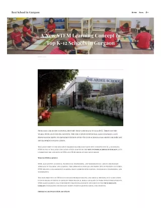 A New STEM Learning Concept in Top K-12 Schools in Gurgaon