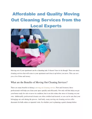 Moving out cleaning services