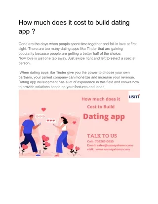 how much does it cost to build dating app