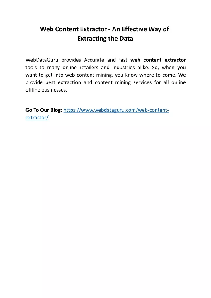 web content extractor an effective