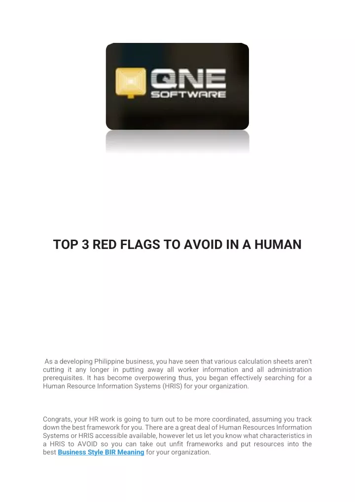 top 3 red flags to avoid in a human