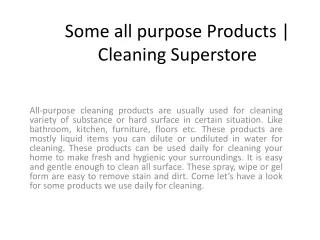 Some all purpose Products - Cleaning Superstore