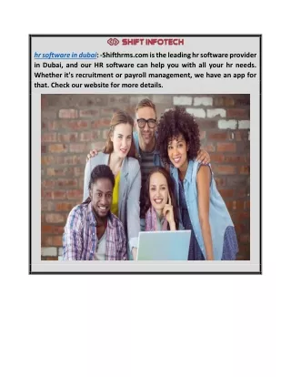hr software in dubai shifthrms com is the leading