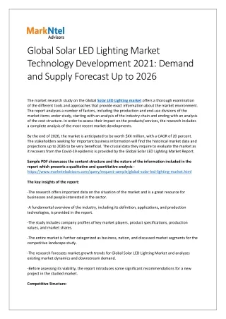 global solar led lighting market technology