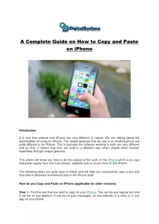 a complete guide on how to copy and paste