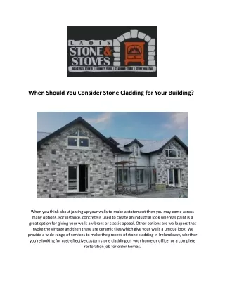 When Should You Consider Stone Cladding for Your Building
