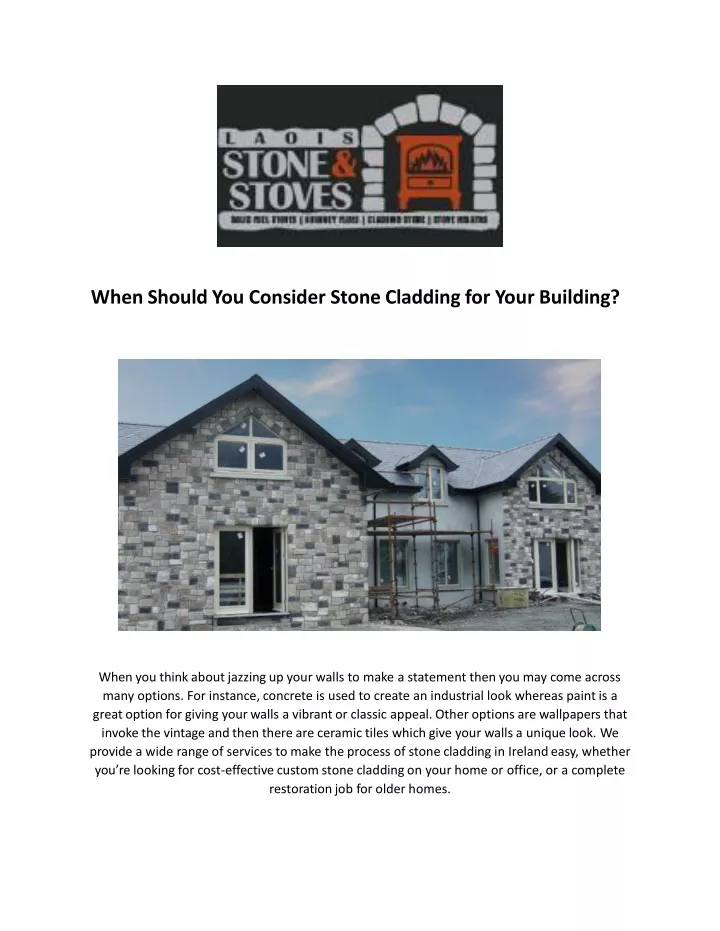 when should you consider stone cladding for your