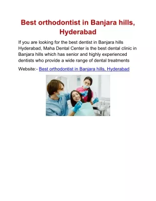 best orthodontist in banjara hills hyderabad