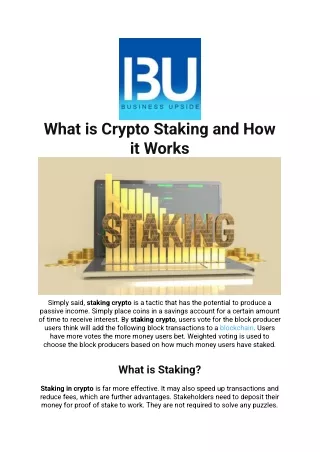 What is Crypto Staking and How it Works
